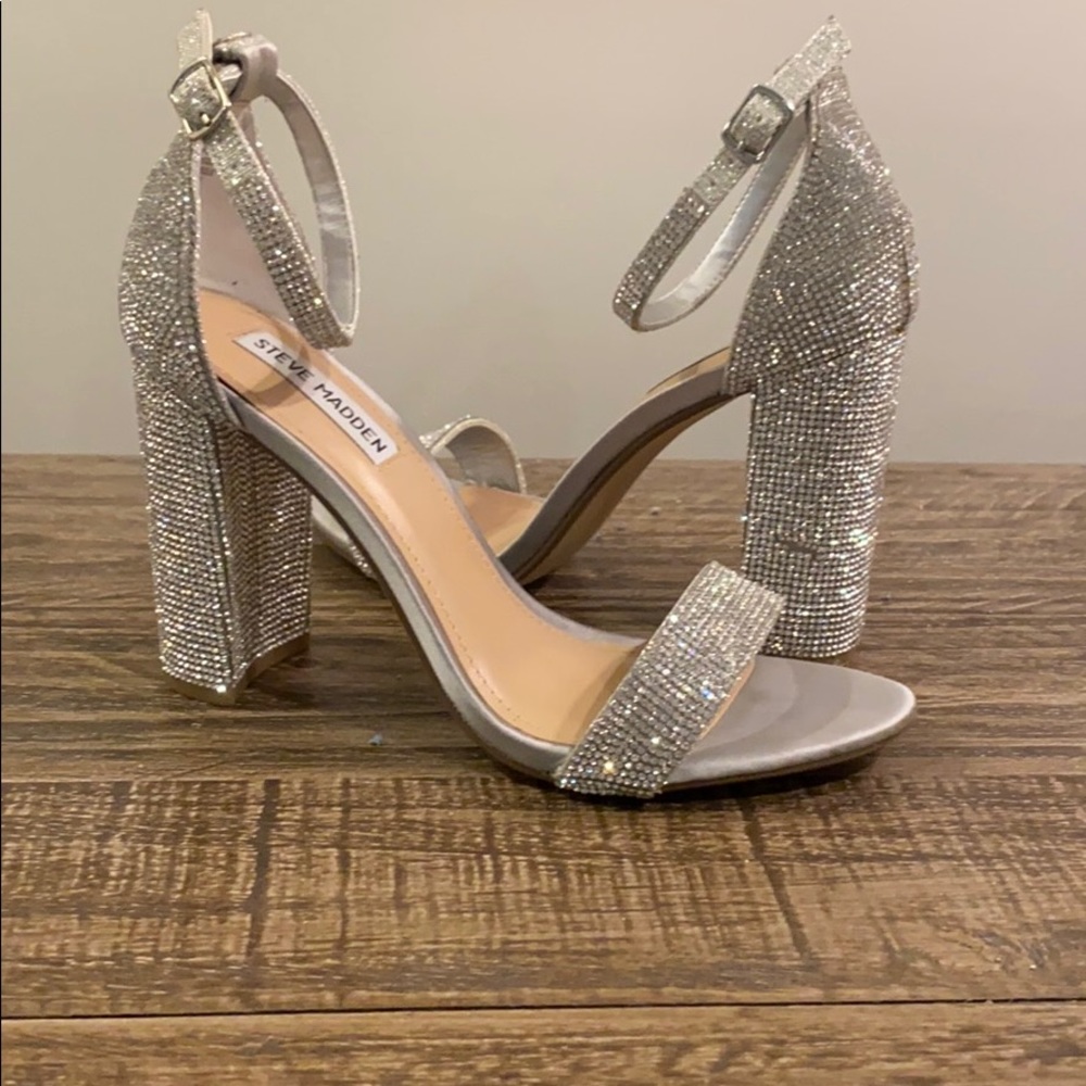 Steve Madden Carrson Ankle Strap Sandal- Crystal